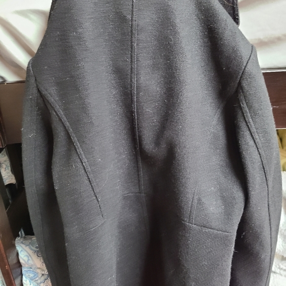 WHBM Knee Length XL Black Winter Jacket Poly Nylon Acrylic Blend Silver Accents - Picture 6 of 6